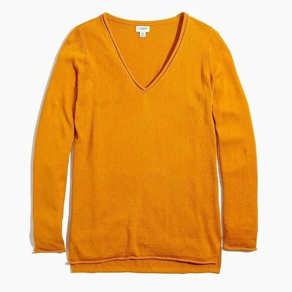 𝅺j. Crew Factory Linen Blend V-Neck Sweater XS - Picture 1 of 6